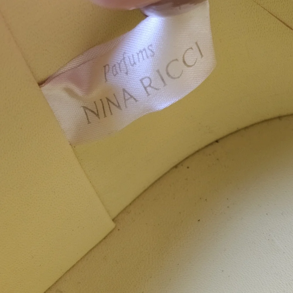 Vintage Nina Ricci Case Light Green Brass Tone Birds Clasp